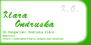 klara ondruska business card